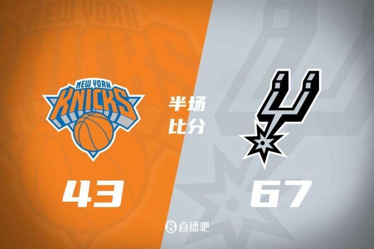  花了？馬刺半場4人得分上雙67-43領(lǐng)先尼克斯24分 唐斯19分